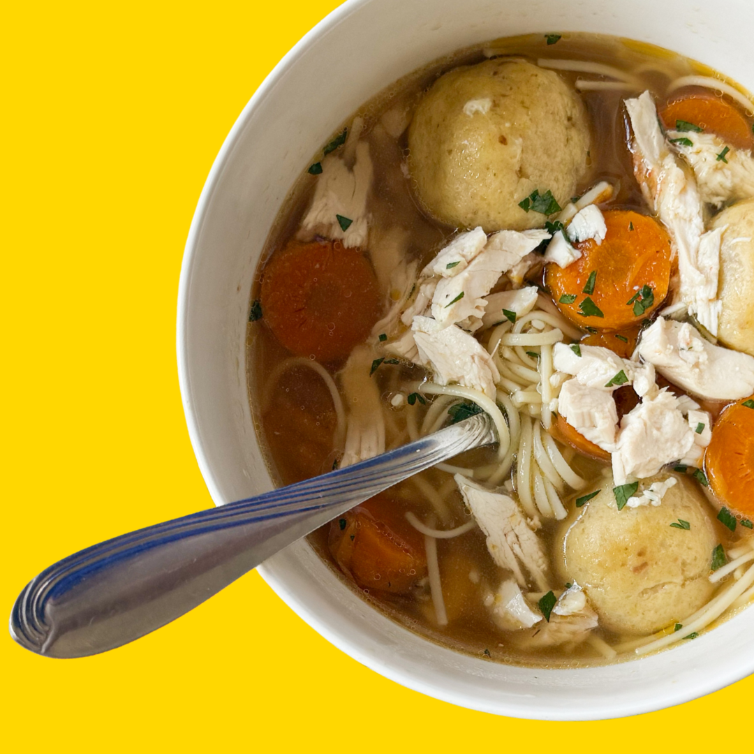 Loaded Matzo Ball Soup - Summer Edition (semi-homemade)