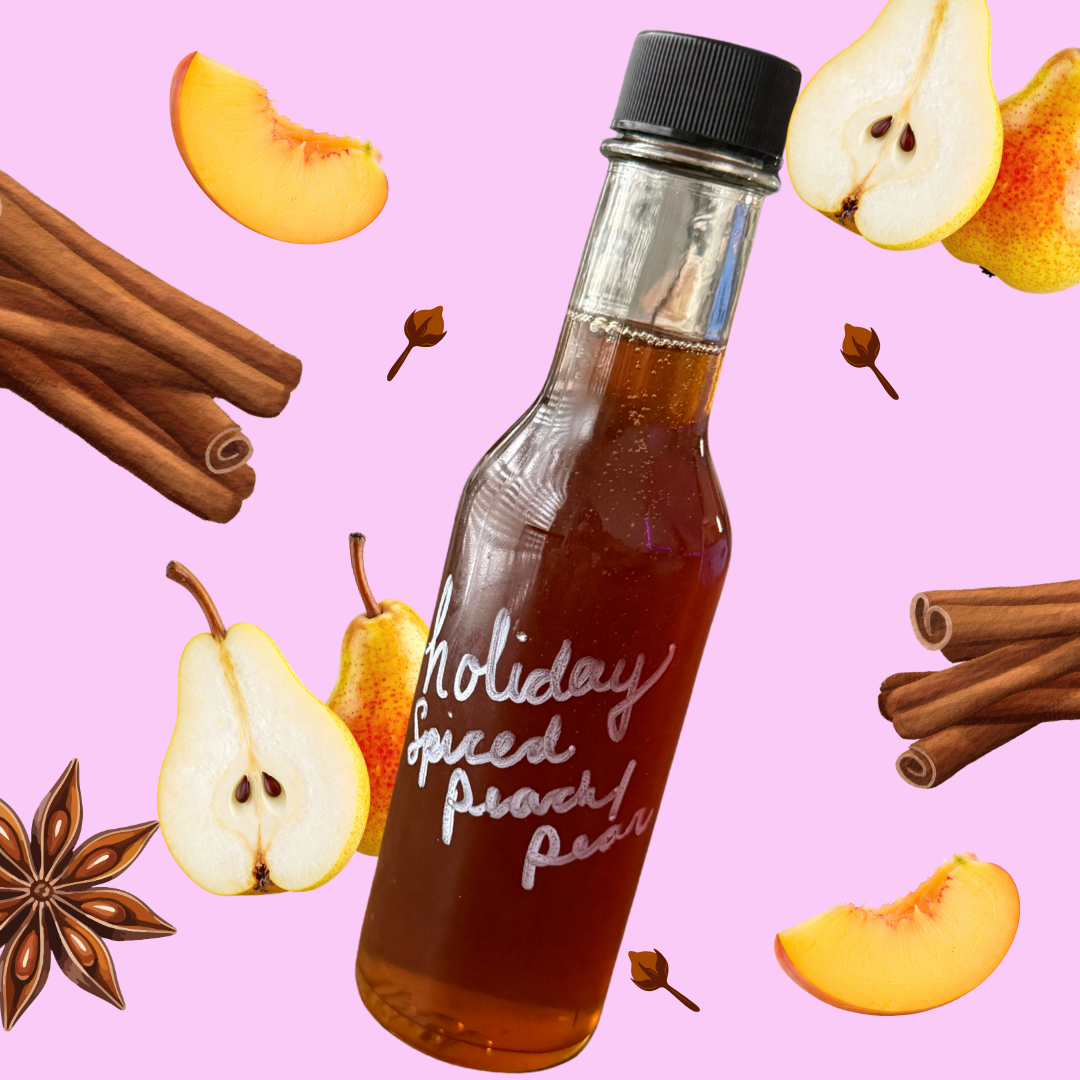 HOLIDAY SPICED PEACH PEAR TEA & COFFEE SYRUP